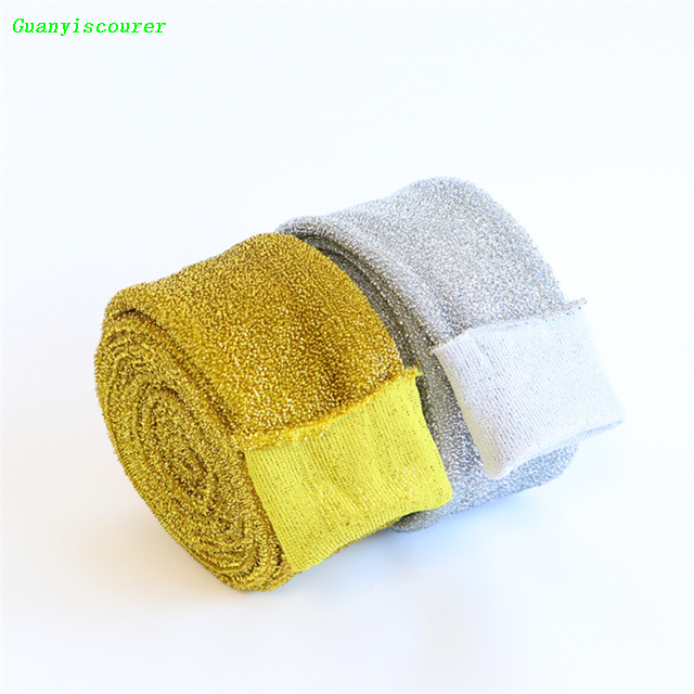 Sponge Scouring Pad Material Silver And Gold Color Cleaning Cloth Price 